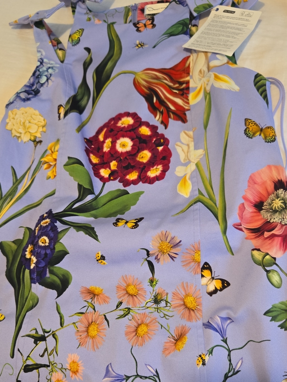 Oscar De La Renta Floral Tie-Shoulder Shift Dress in Lavender - Picture 10 of 11